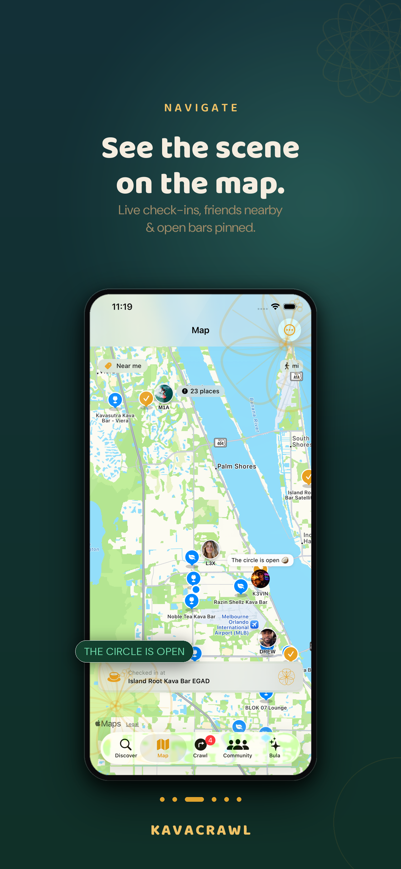 KavaCrawl map screen